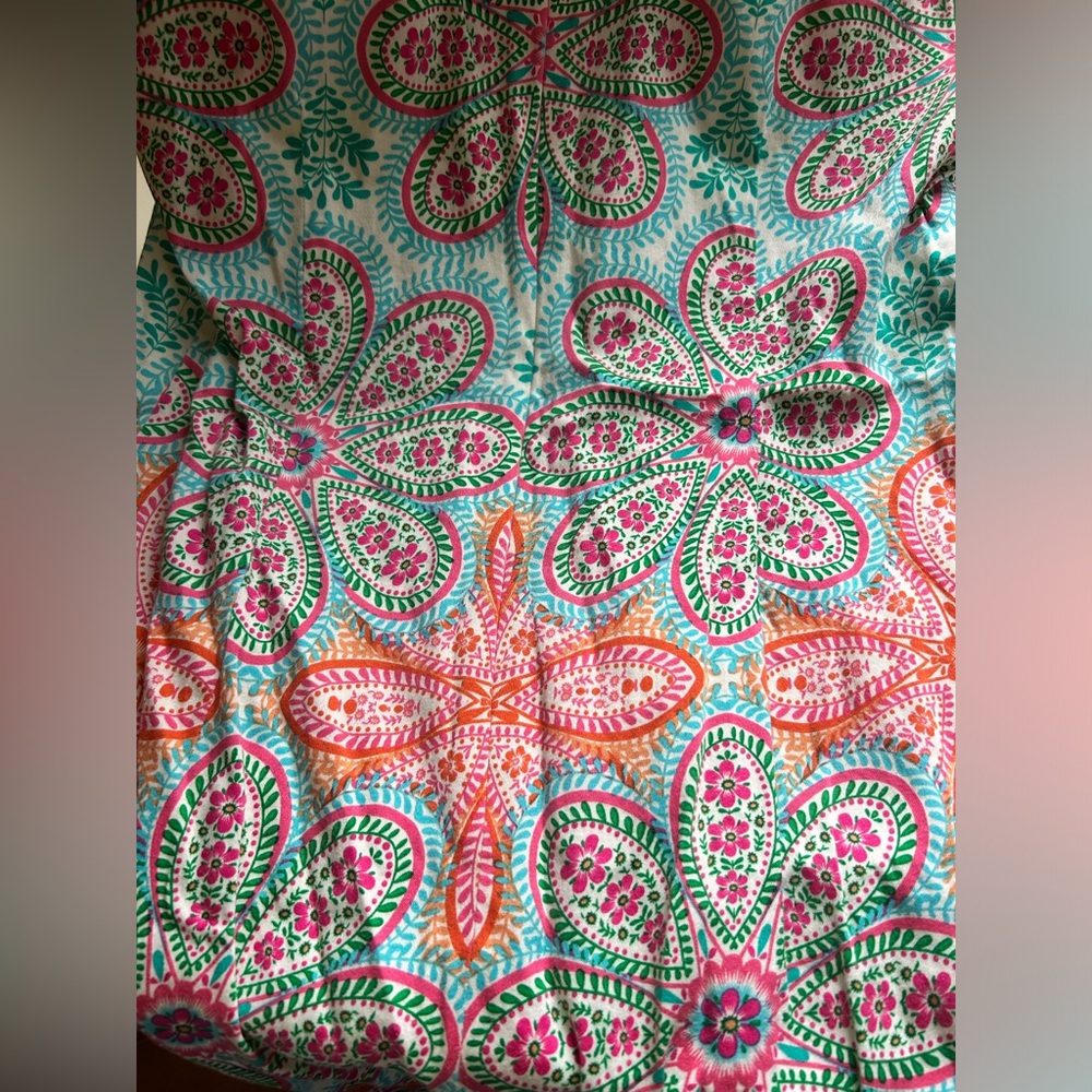 London Times Sheath Mod Dress Size 8 Bright Pastel Floral Paisley Sleeveless - Picture 7 of 9